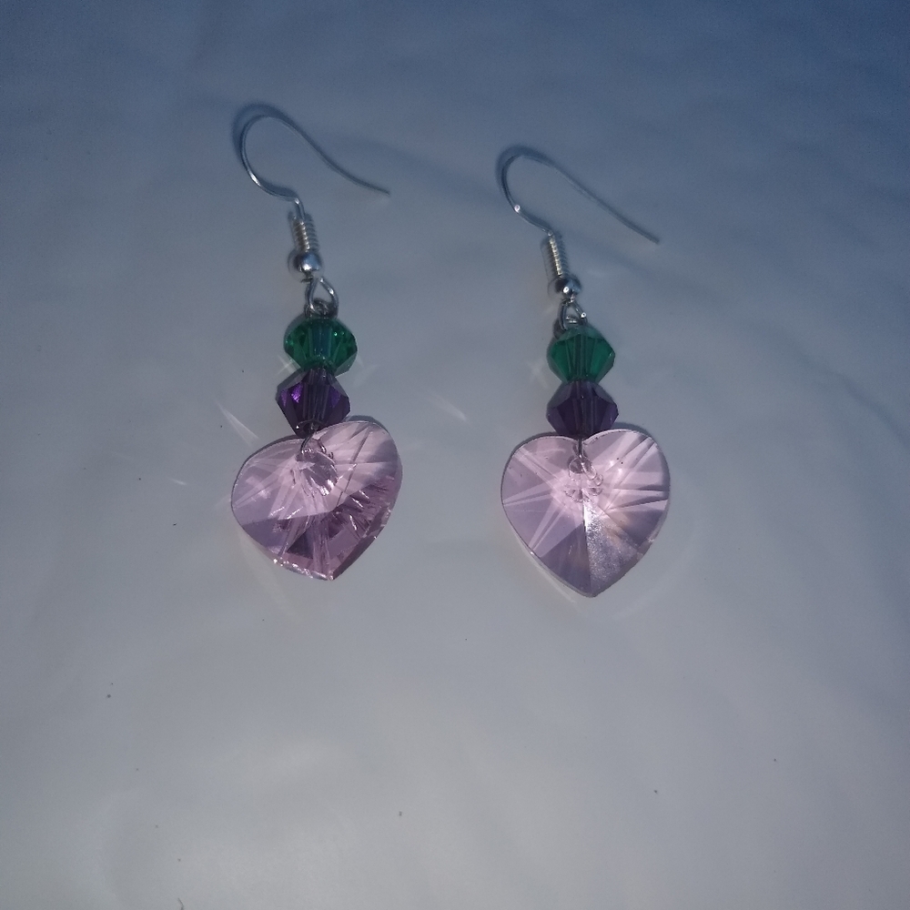 Earrings beaded heart